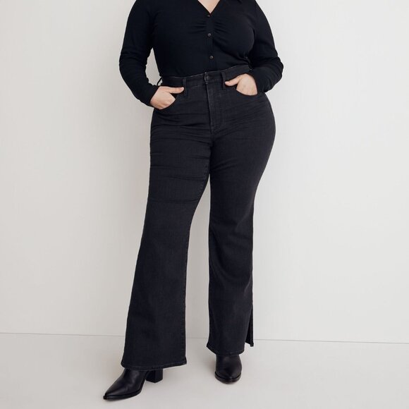 MADEWELL Plus Skinny Flare Jeans in Bellhaven Wash: Slit-Hem Edition Size: 18W - Picture 3 of 11